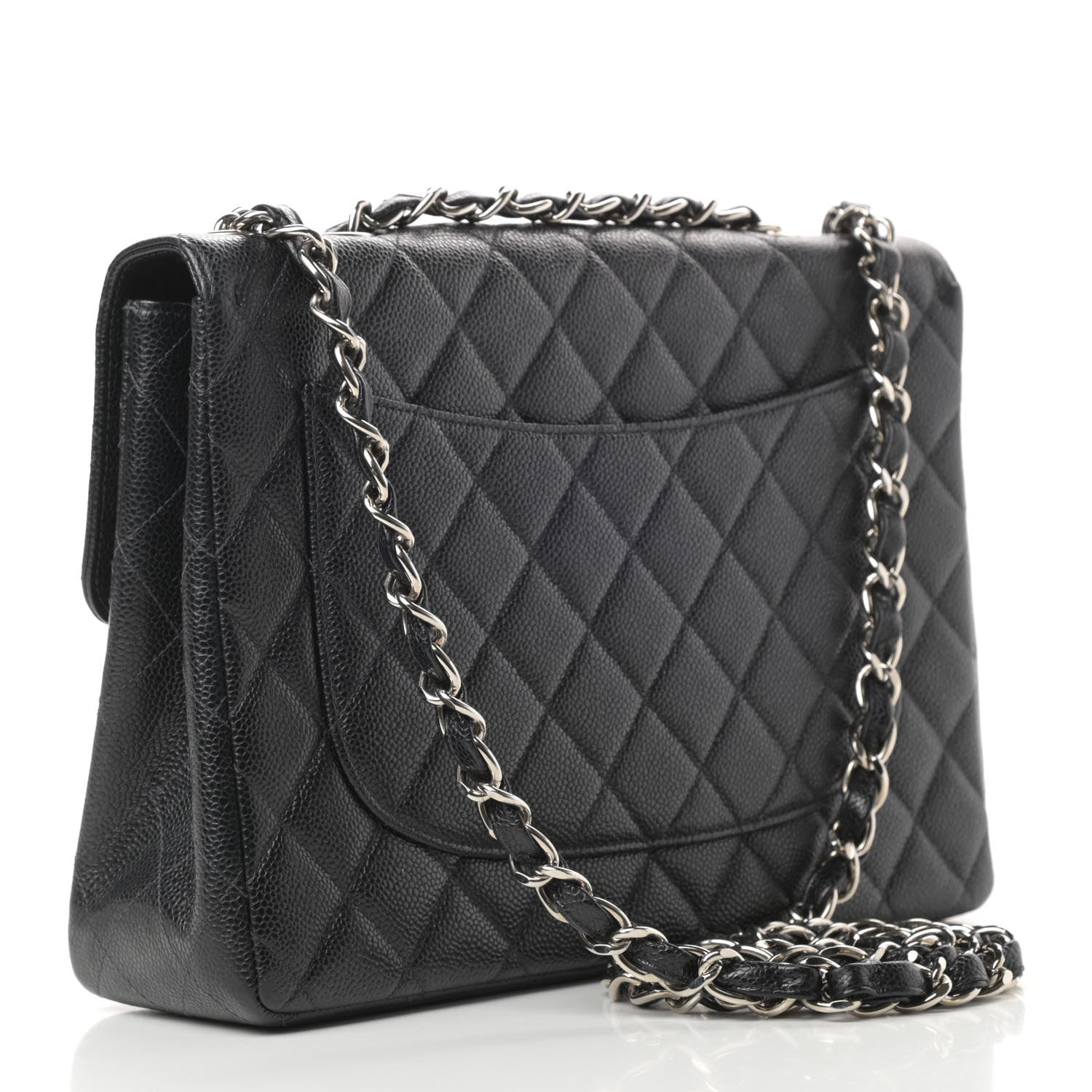 Chanel Caviar Quilted Jumbo Single Flap Black 3 of 14