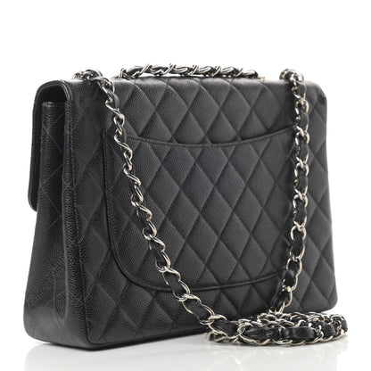 Chanel Caviar Quilted Jumbo Single Flap Black 3 of 14