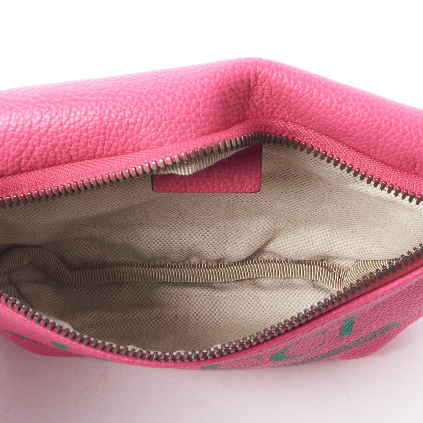 Gucci Grained Calfskin Small Logo Belt Bag Box Pink Green 5 of 9