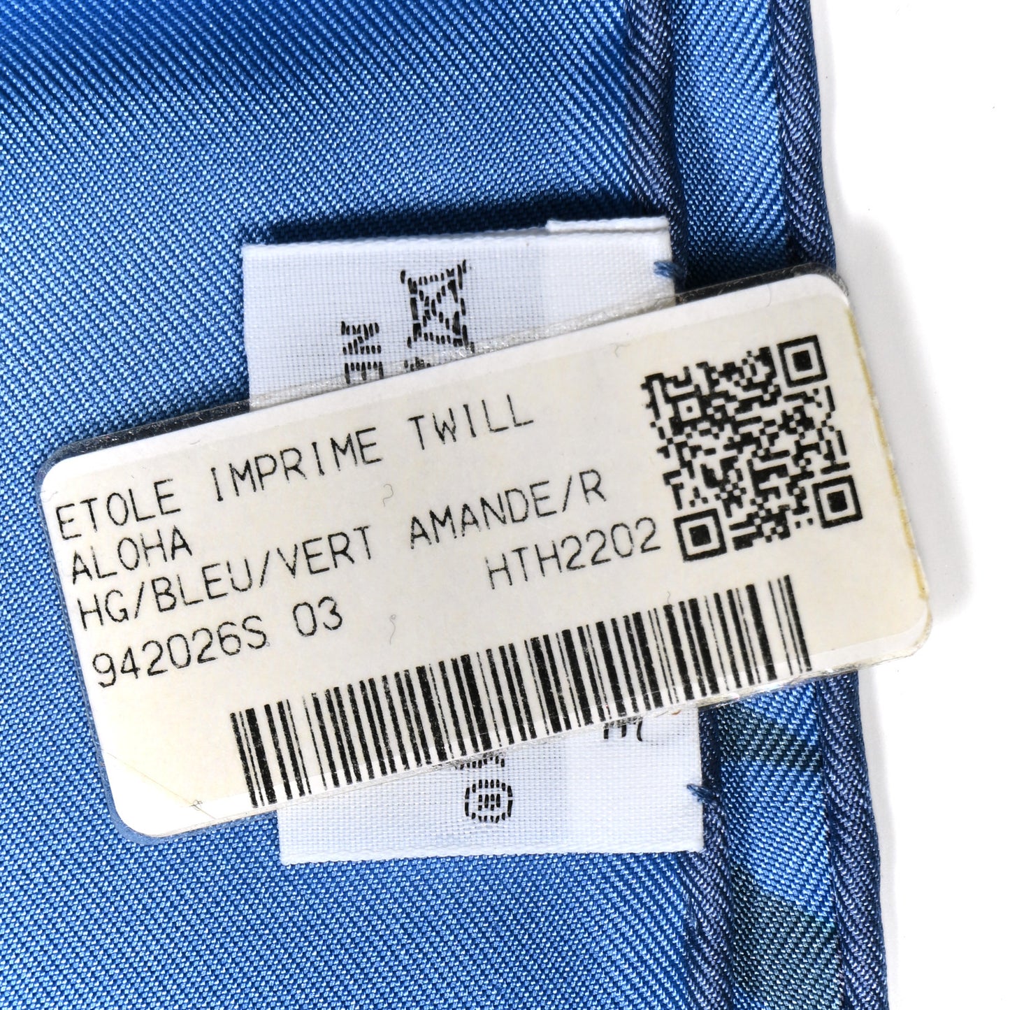 Silk Twill Imprime Aloha Double Scarf Stole Bleu Vert Amande