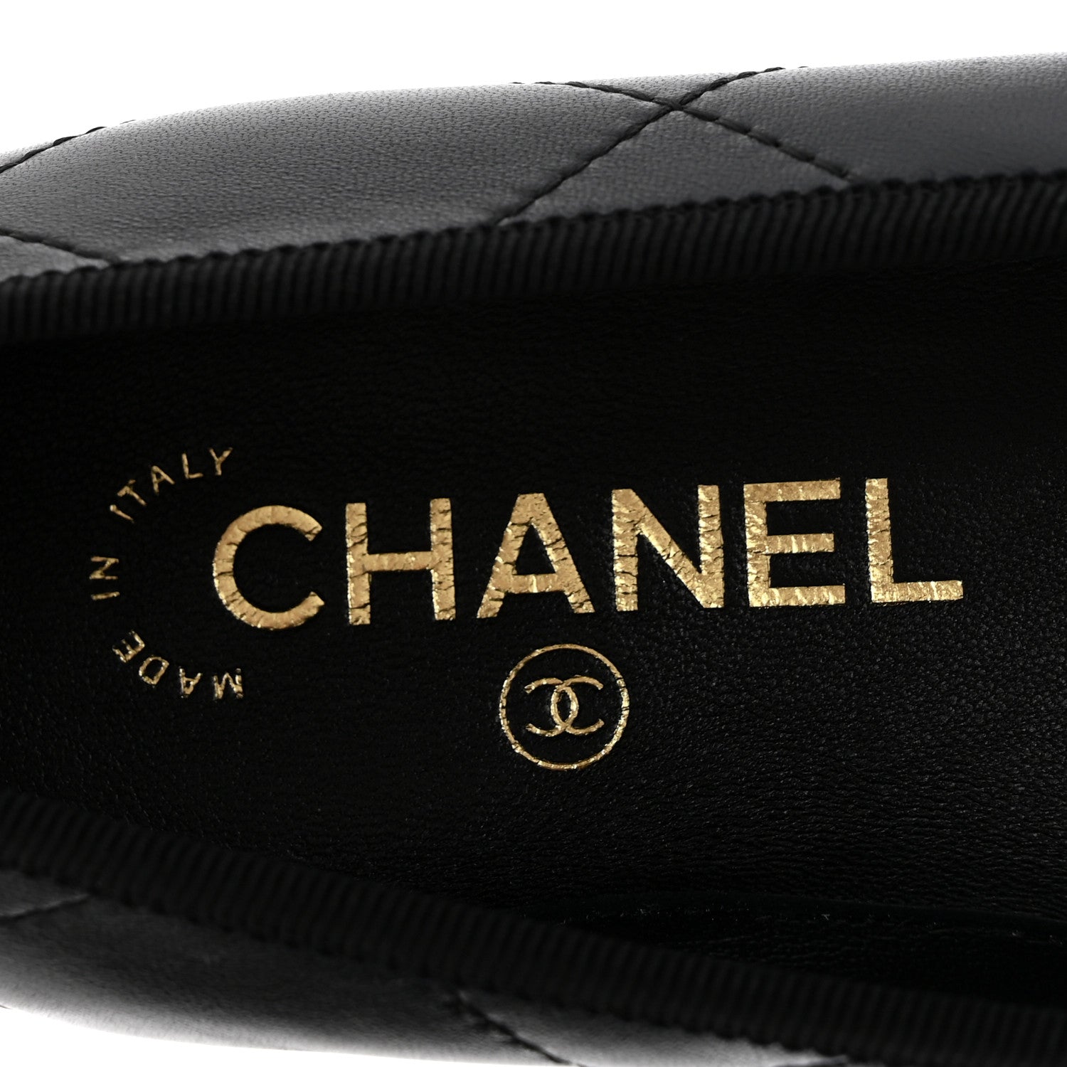 Chanel Lambskin Quilted CC Cambon Ballet Flats 36 Black White 8 of 10