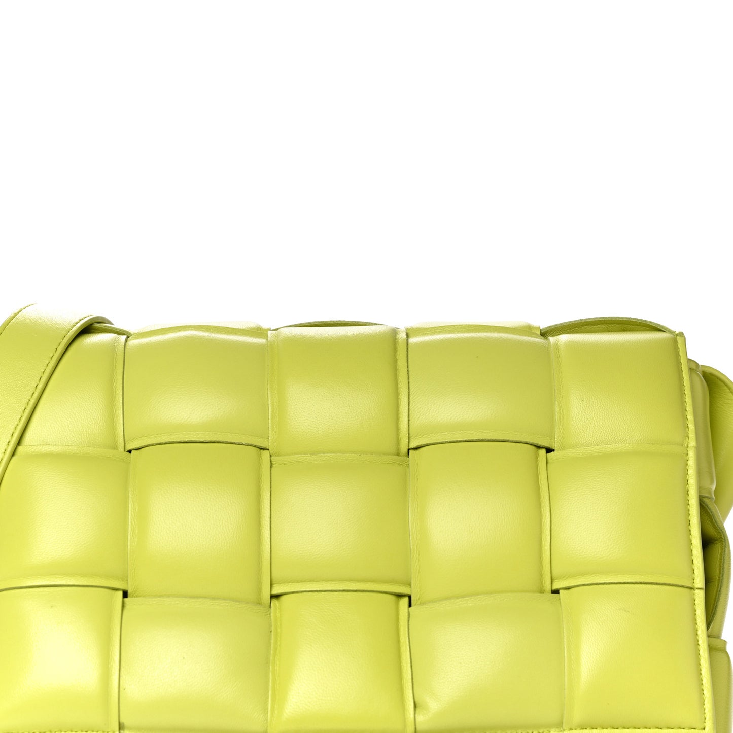 Nappa Maxi Intreccio Padded Cassette Crossbody Bag Seagrass