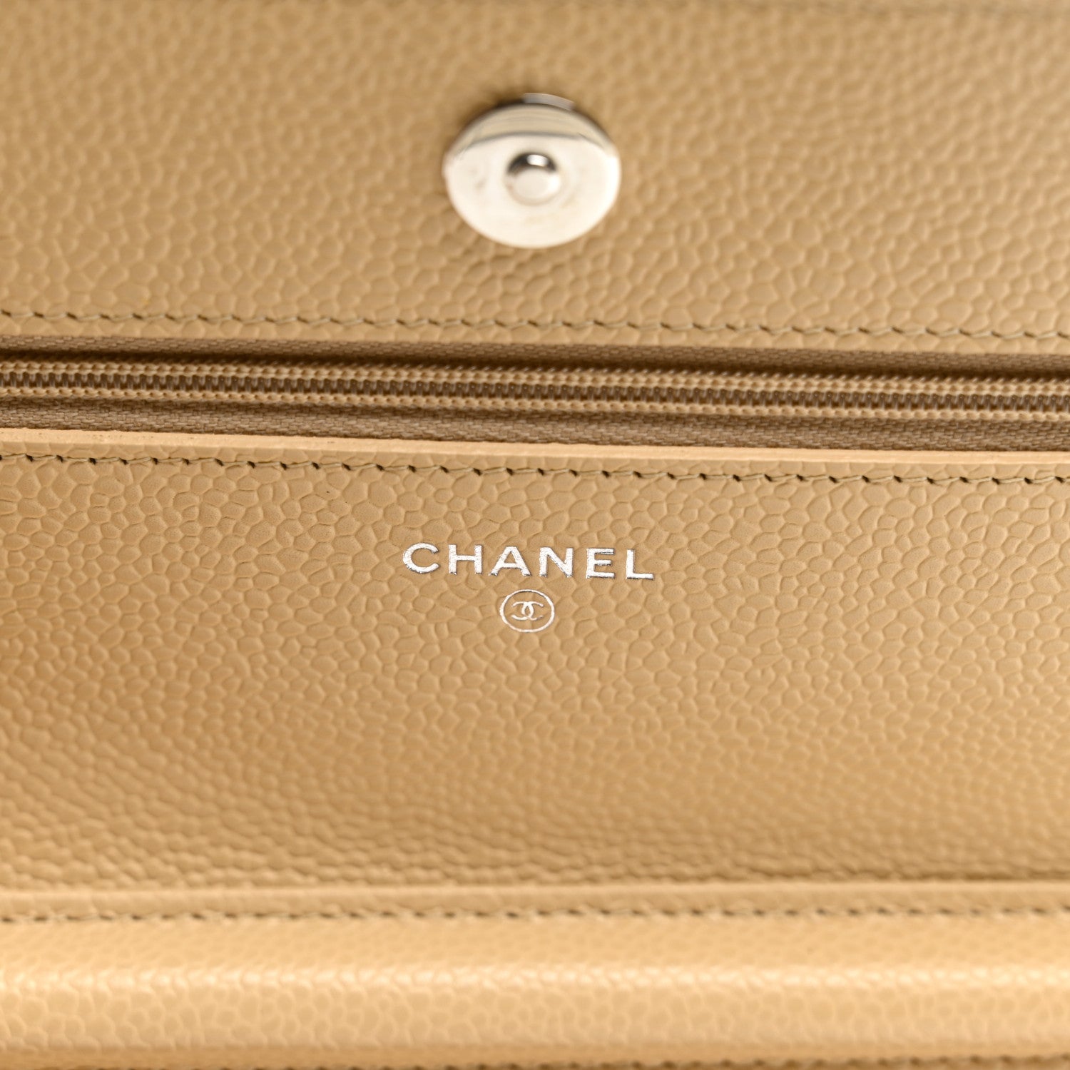 Chanel Caviar Quilted Wallet on Chain WOC Beige 6 of 12