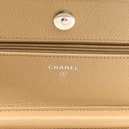 Chanel Caviar Quilted Wallet on Chain WOC Beige 6 of 12