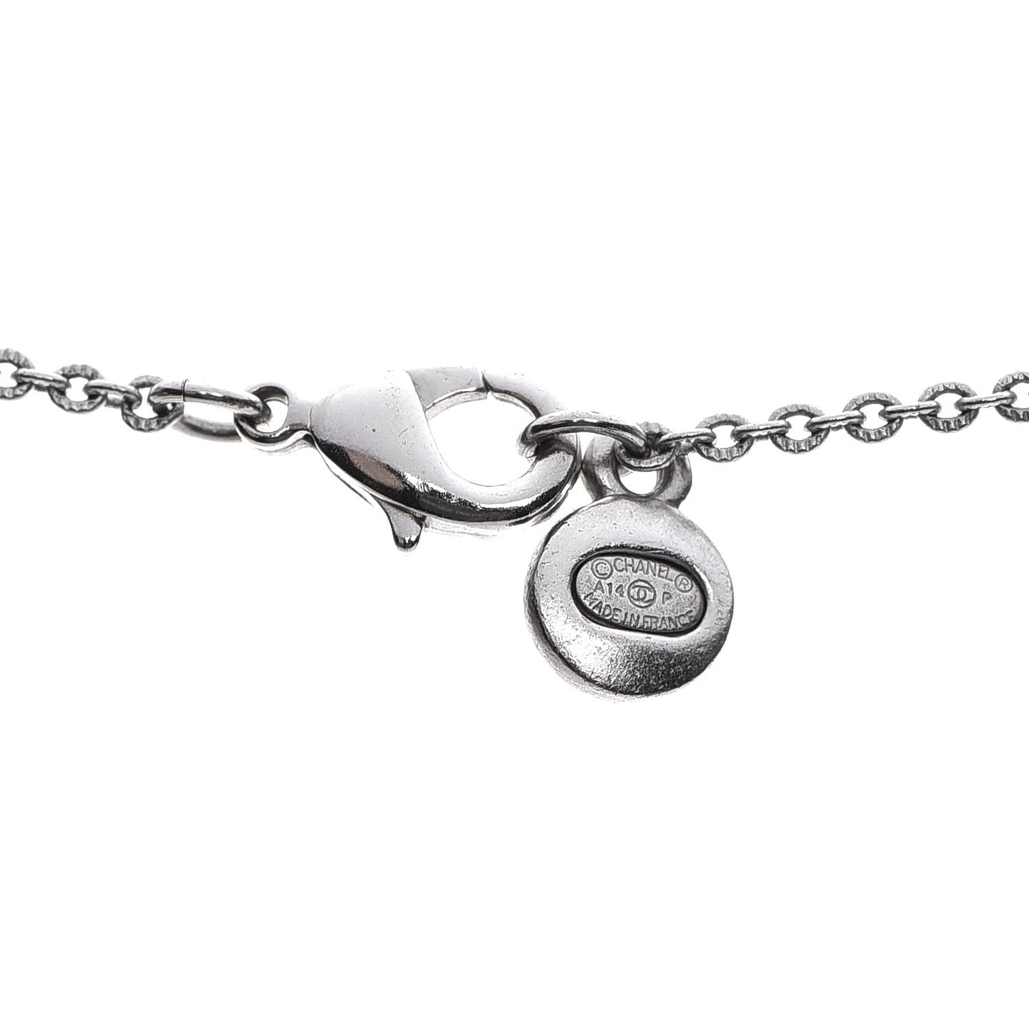 Pearl CC Chain Necklace Silver