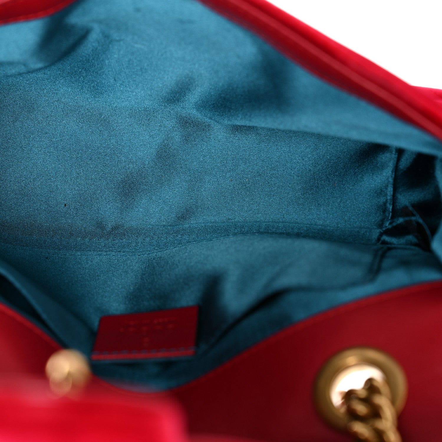 Gucci Velvet Matelasse Mini GG Marmont Shoulder Bag Hibiscus Red