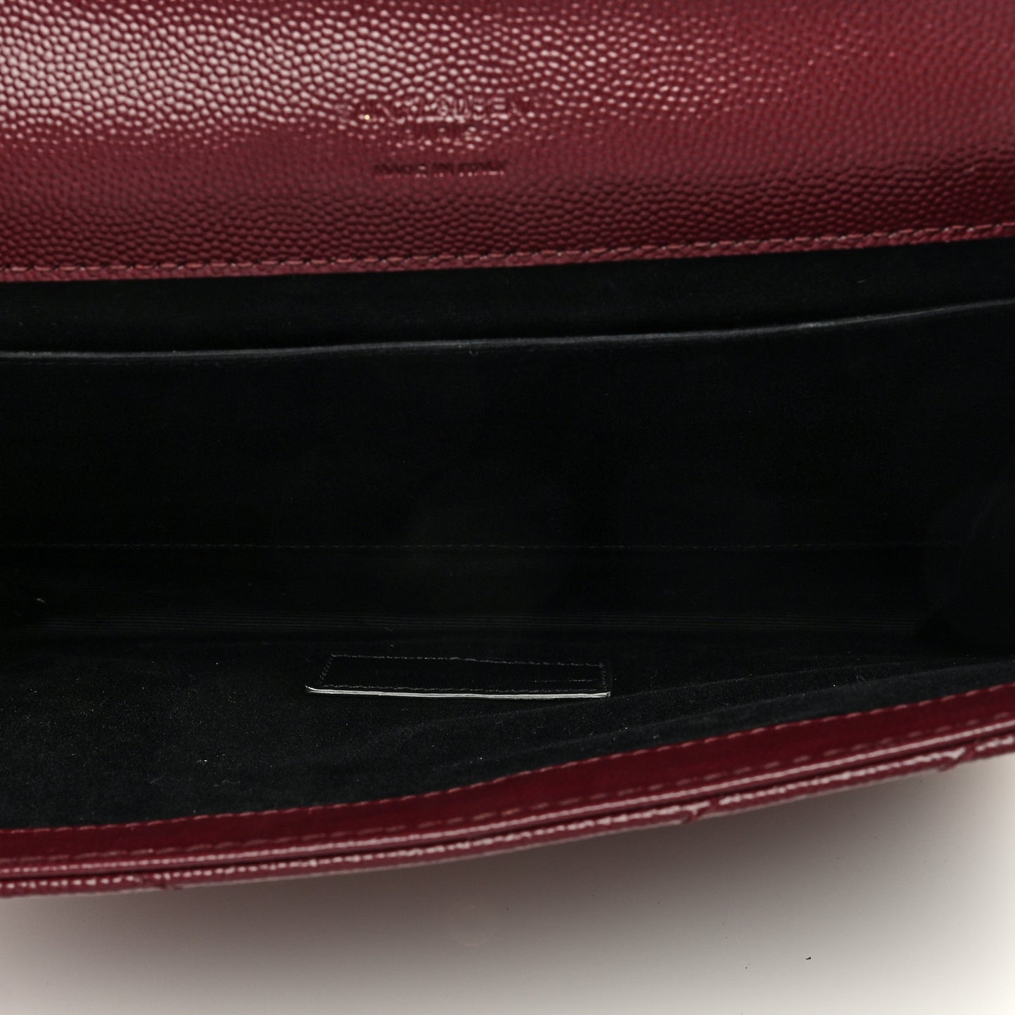 Grain De Poudre Matelasse Chevron Monogram Envelope Clutch Rouge Legion
