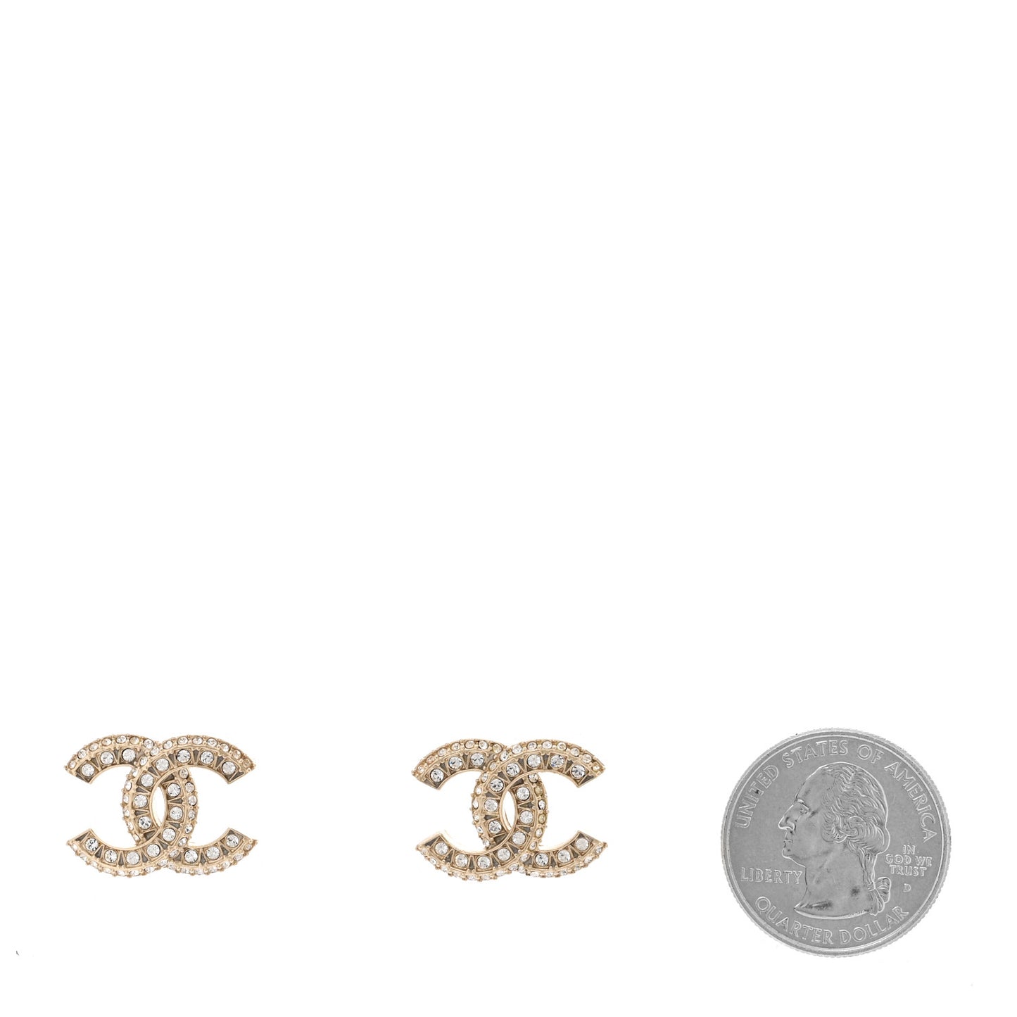 Crystal Timeless CC Earrings Light Gold