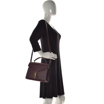 Saint Laurent Grain de Poudre Medium Classic Monogram Cassandra Top Handle Rouge Legion 2 of 13