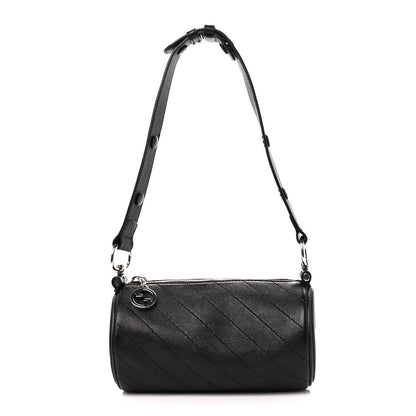 Gucci Sakai Be Green Calfskin Diagonal Stitched Mini Blondie Barrel Shoulder Bag Black 1 of 9