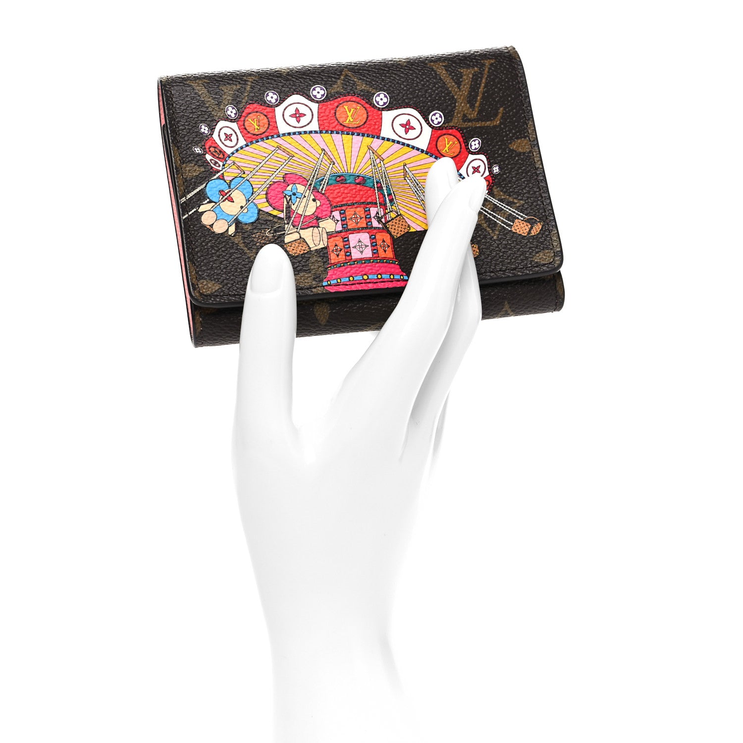 Louis Vuitton Monogram 2020 Christmas Animation Swing Ride Victorine Wallet Pink Poppy 2 of 9