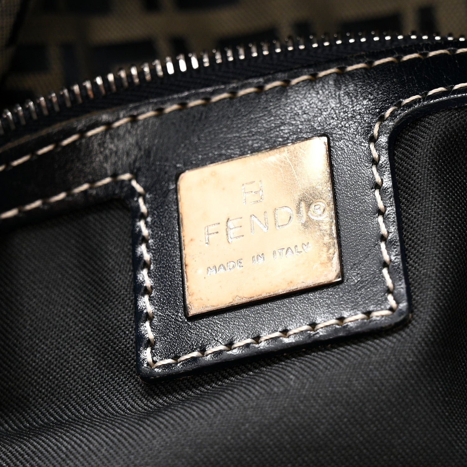 Fendi Zucchino Crossbody Messenger Bag Navy 6 of 16