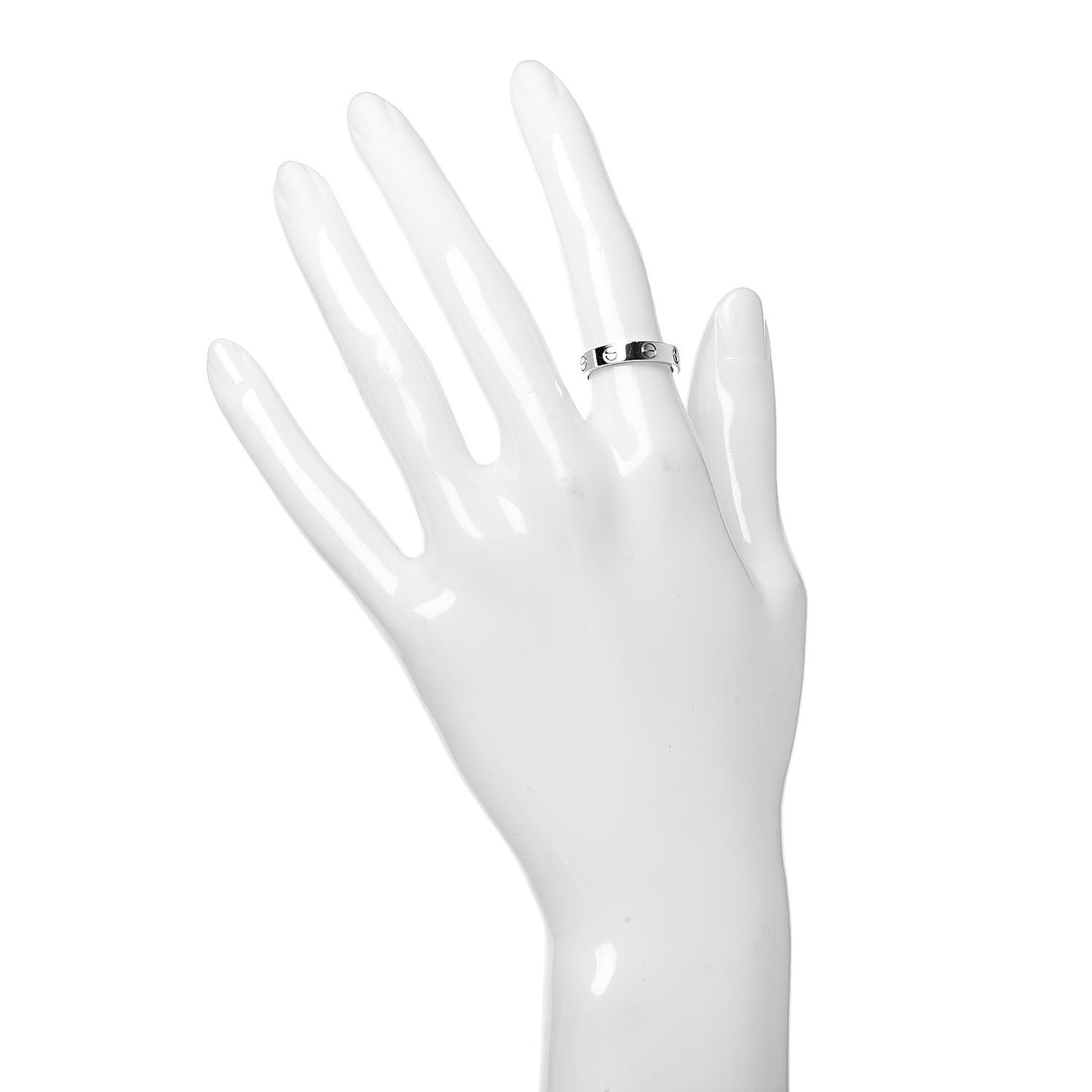 18K White Gold 3.5mm LOVE Wedding Band Ring 49 4.75