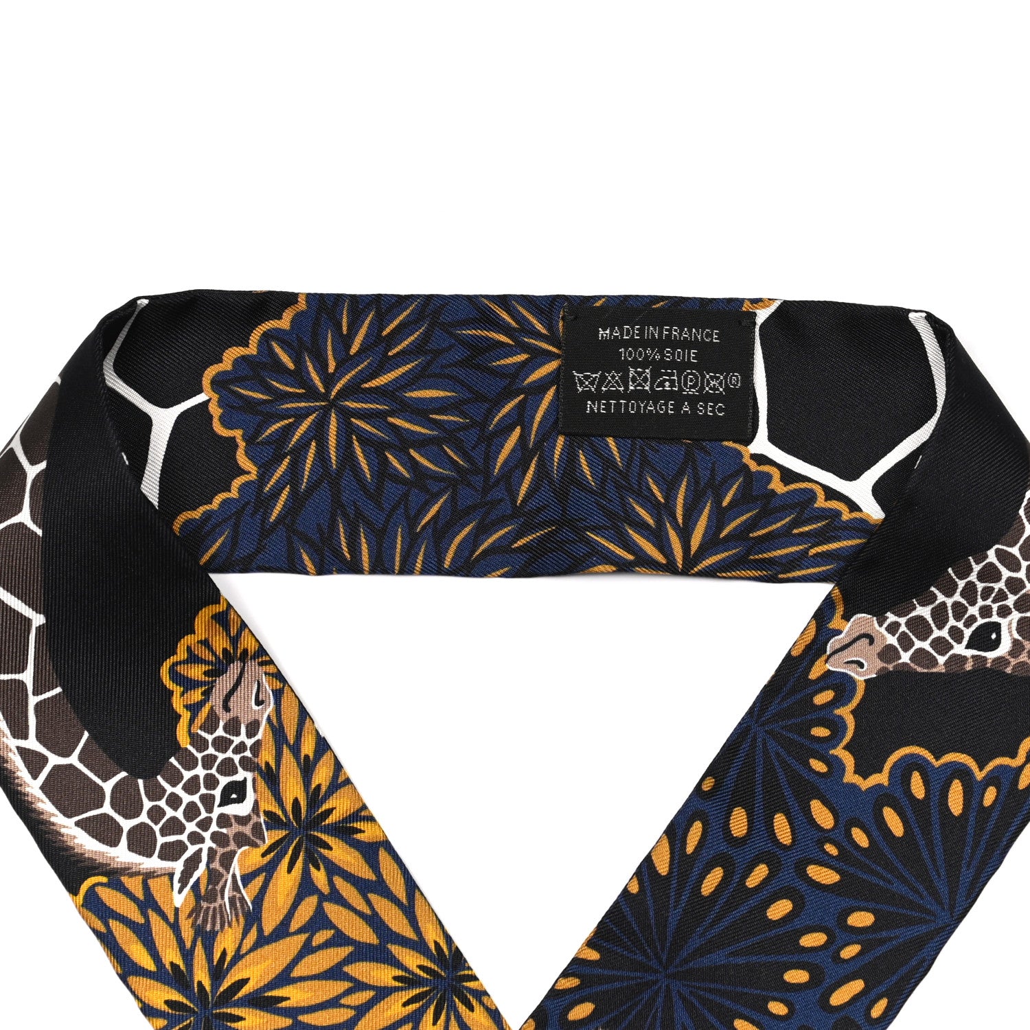 Hermes Silk Three Graces Twilly Black Gold Taupe 4 of 4