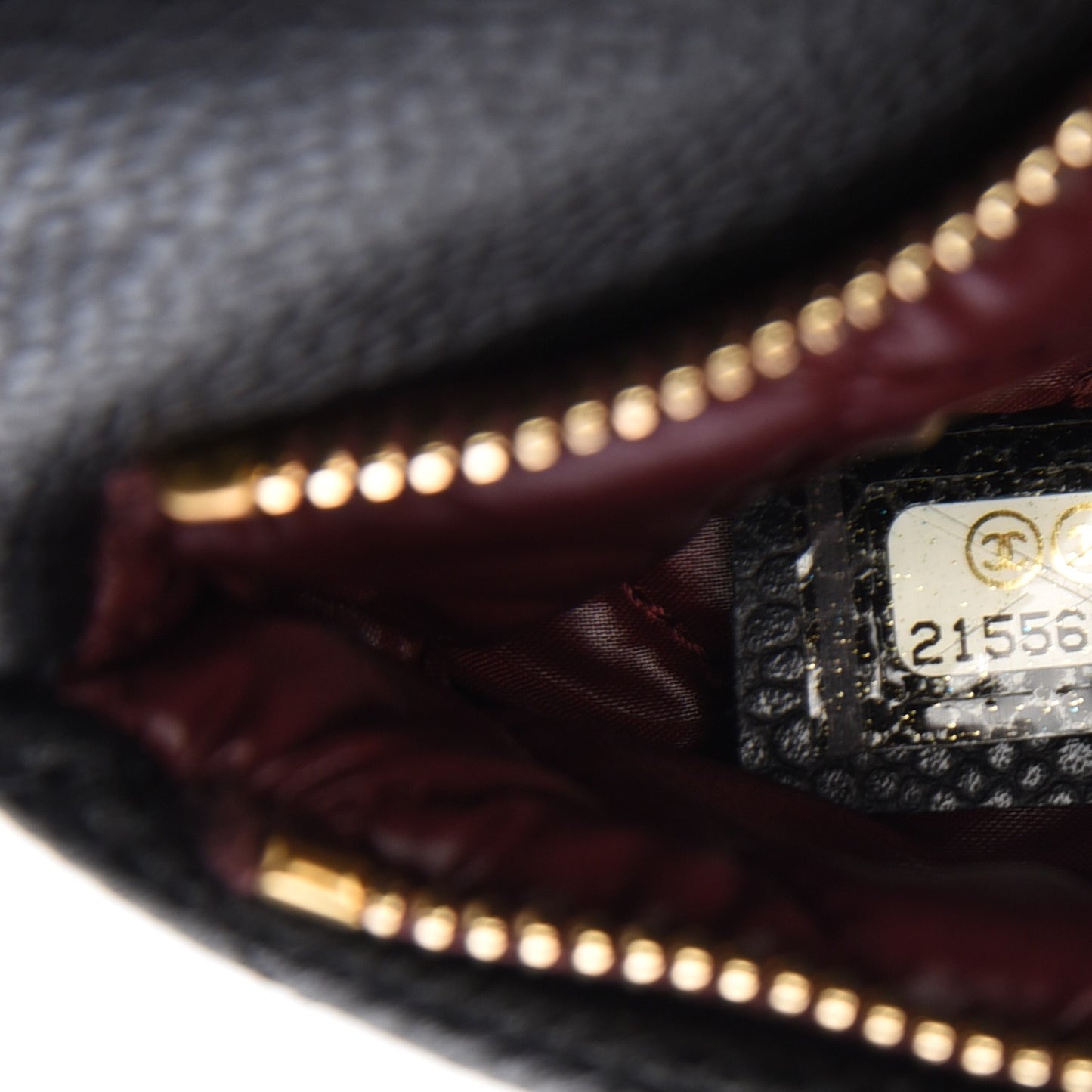 Caviar Quilted CC Beauty Clutch Black