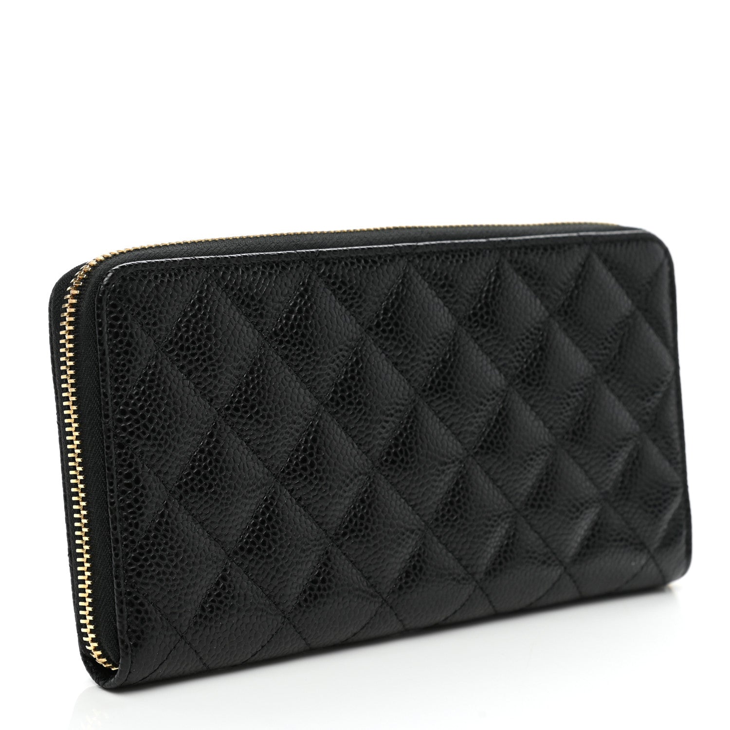 Chanel Caviar Quilted Large Gusset Zip Around Wallet Black 3 of 9