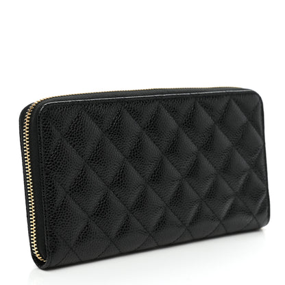 Chanel Caviar Quilted Large Gusset Zip Around Wallet Black 3 of 9
