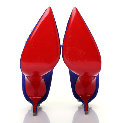 Christian Louboutin Veau Velours Candidate 100 Pumps 39 Purple Pop 4 of 4