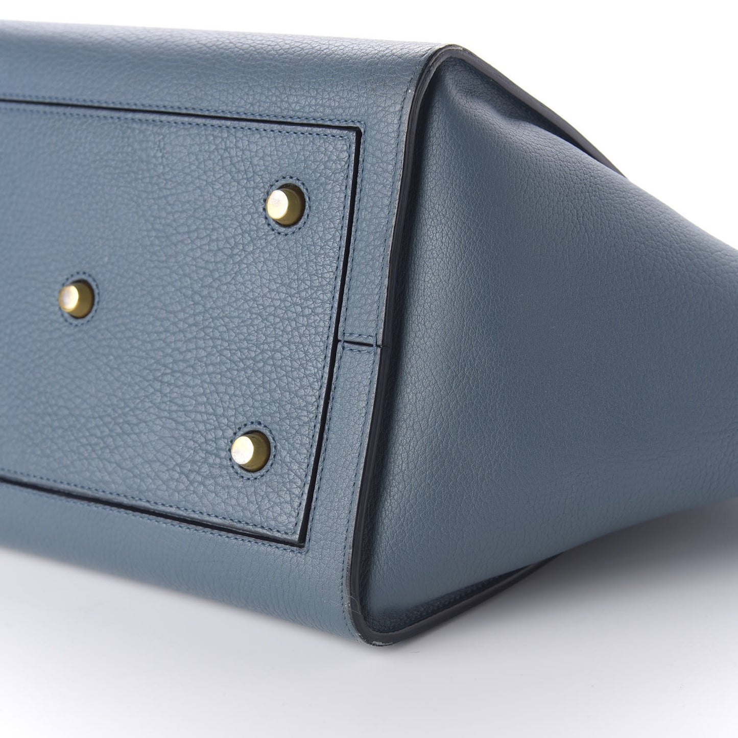 Grained Calfskin Small Tie Knot Tote Denim