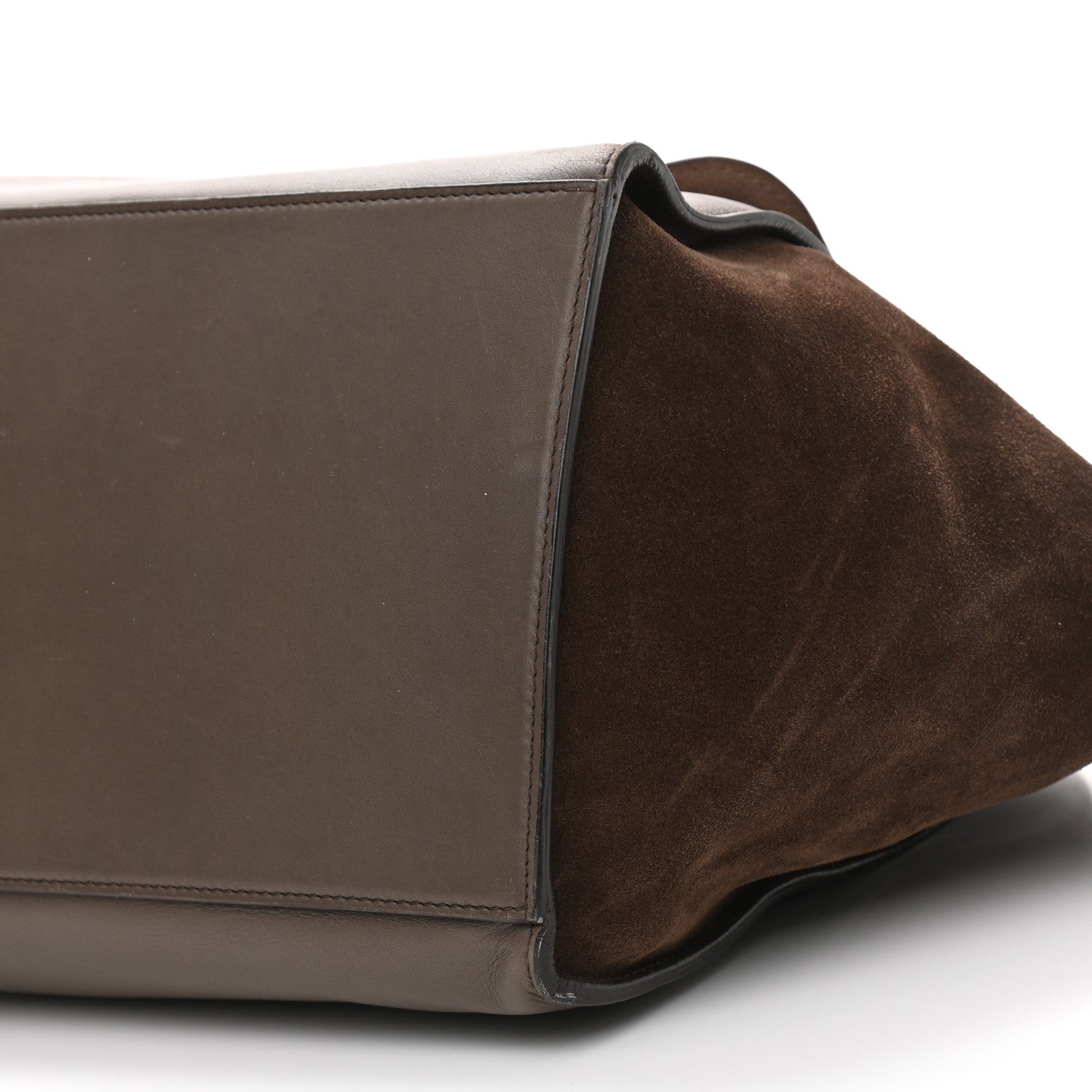 Celine Smooth Calfskin Suede Large Tri-Color Trapeze Taupe 14 of 17