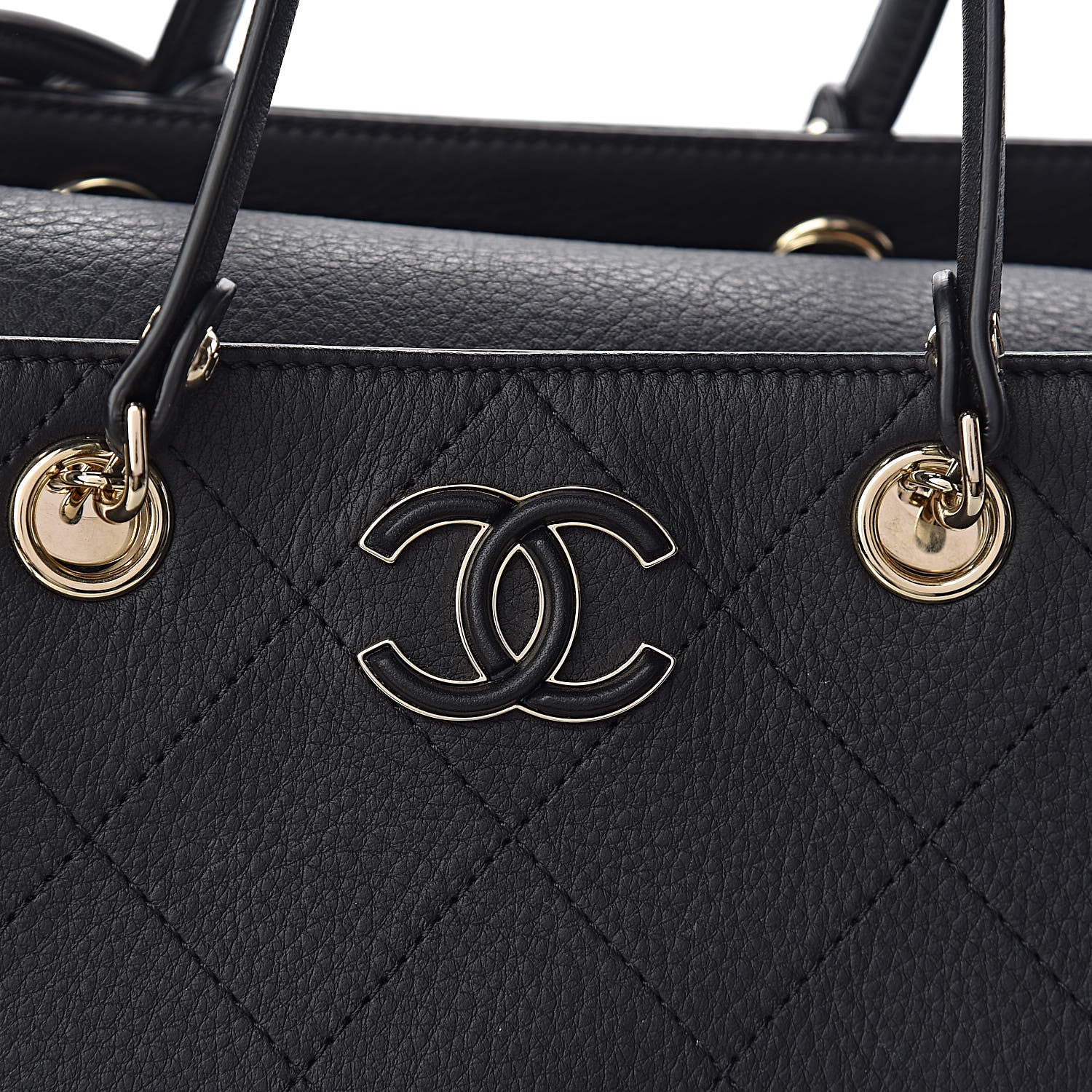 Chanel Bullskin Stitched Medium Shopping Bag Black 9 of 11