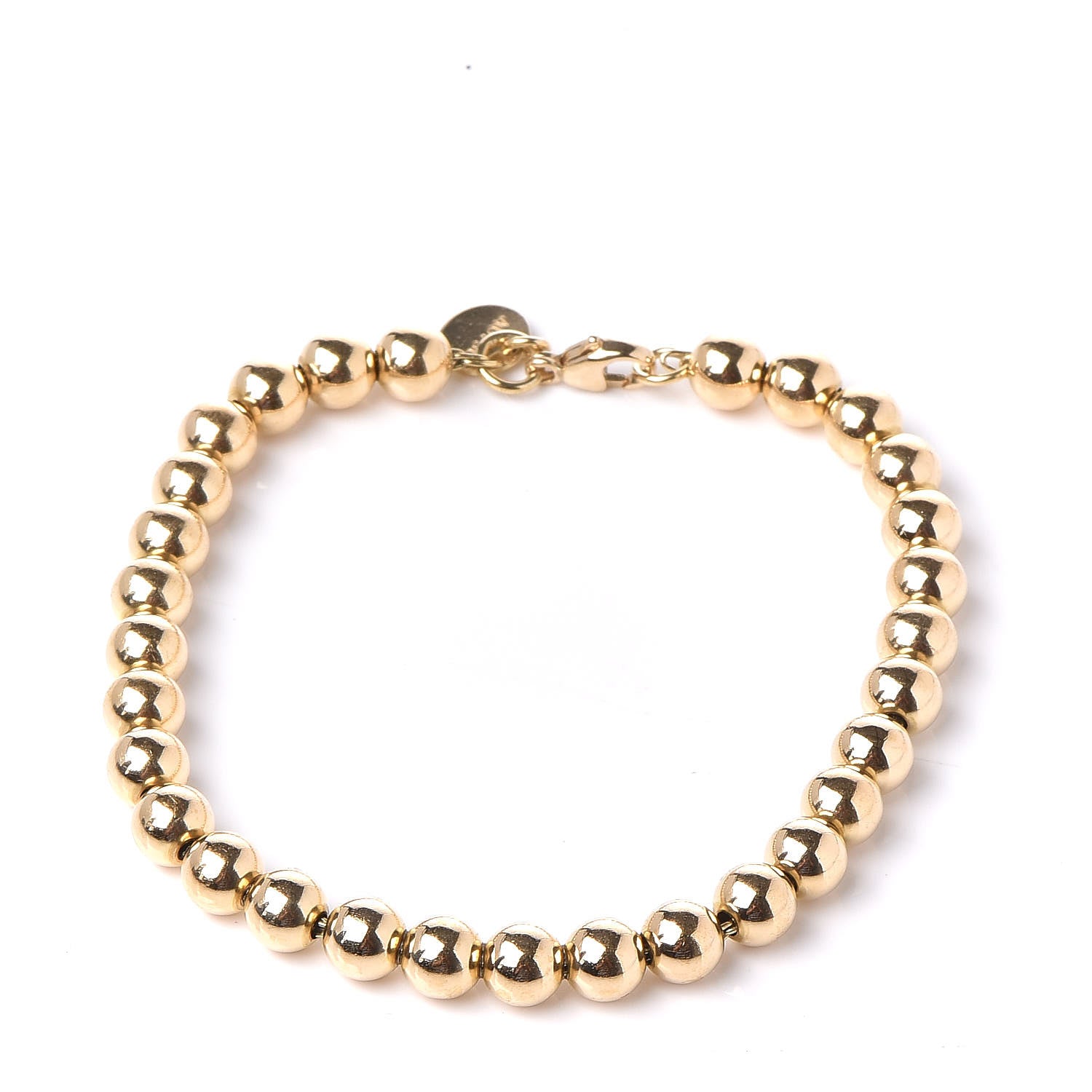 Tiffany 18K Yellow Gold 5.5mm HardWear Ball Bracelet 1 of 5