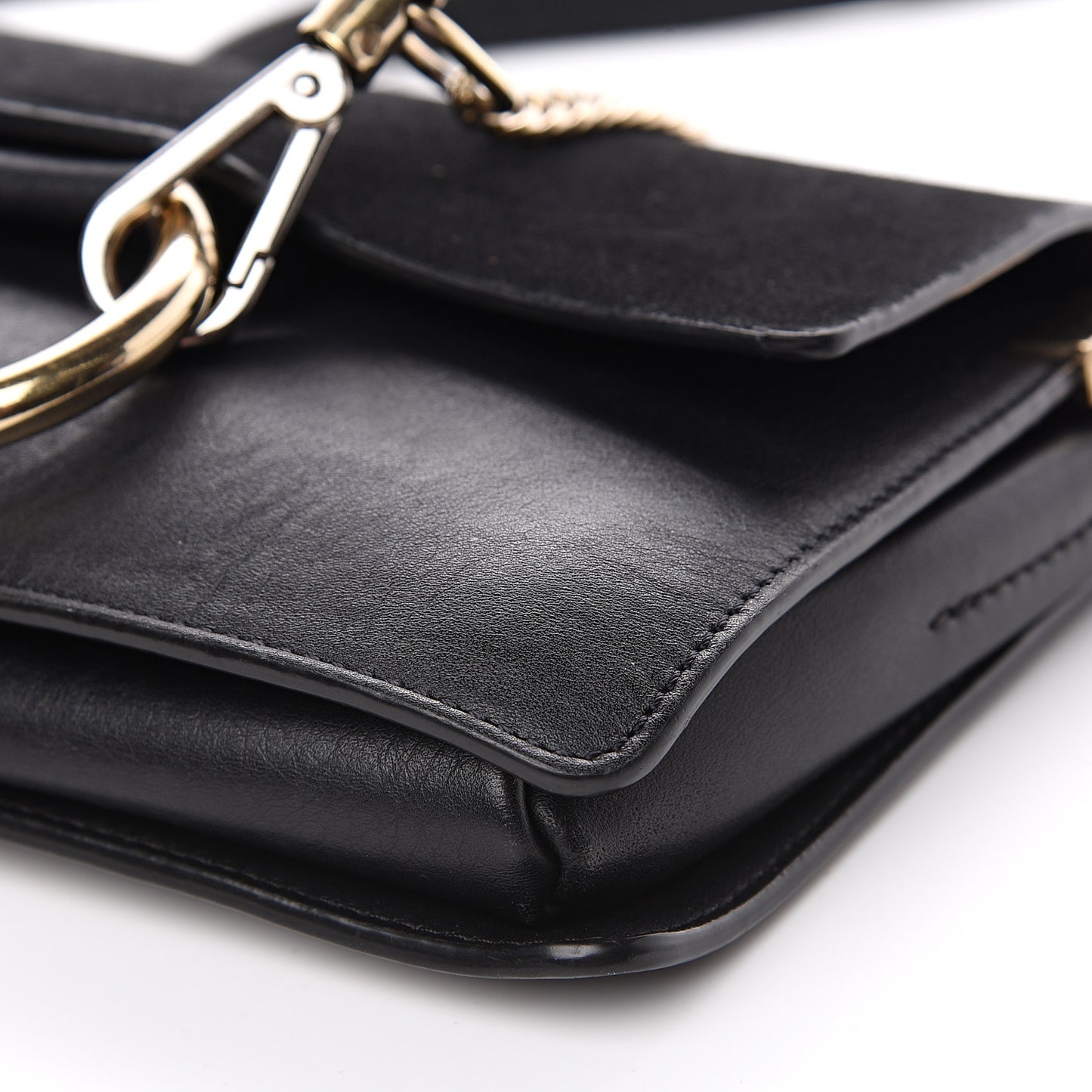 Suede Calfskin Small Faye Shoulder Bag Black