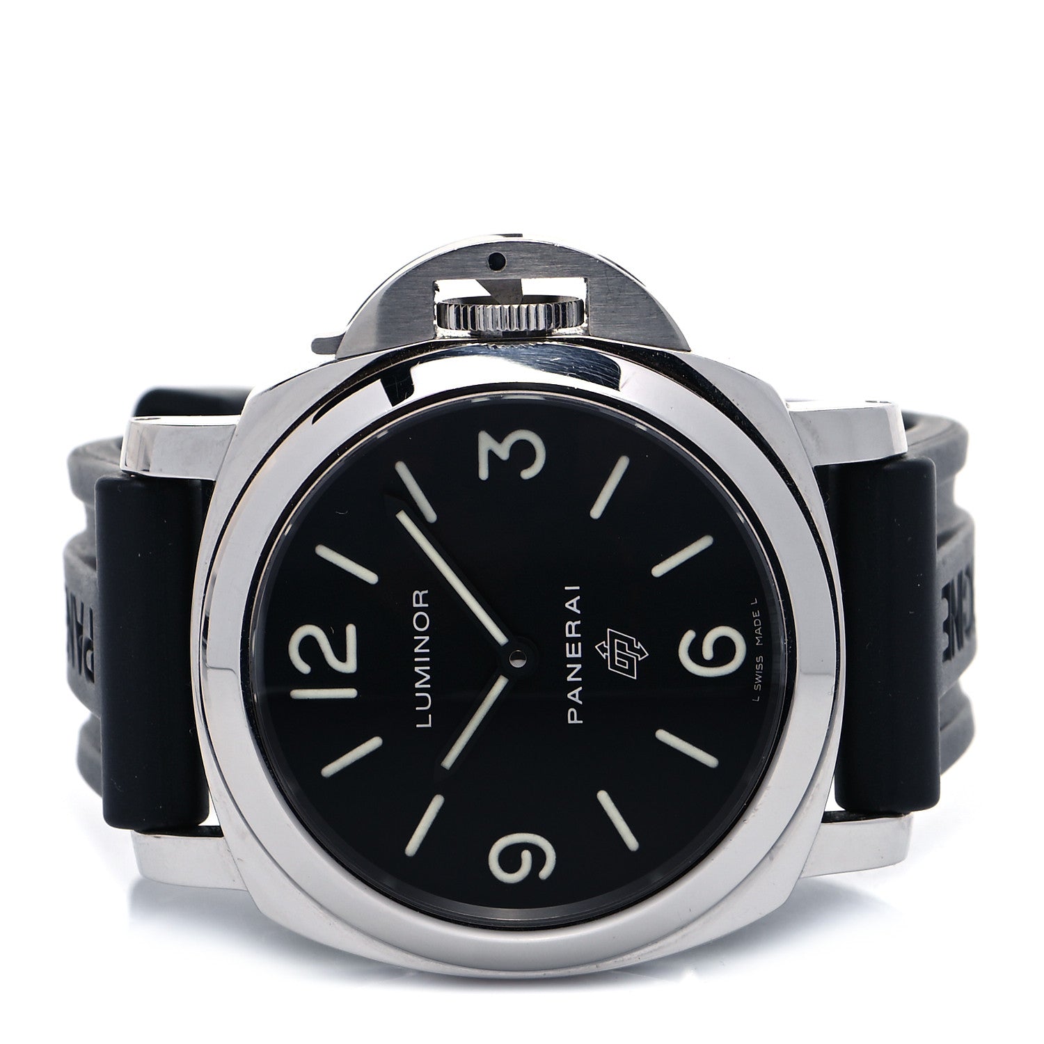 Panerai Stainless Steel Rubber 44mm Luminor Base Logo Manual Winding Watch Black PAM00773 2 of 5
