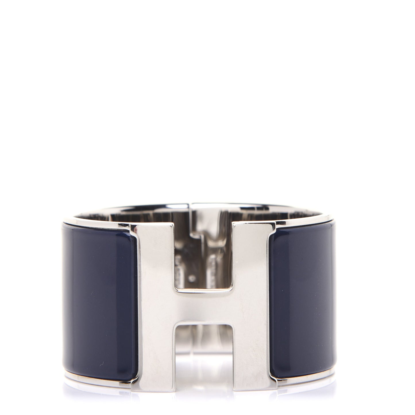 Enamel Extra Wide Clic Clac H Bracelet PM Bleu Nuit
