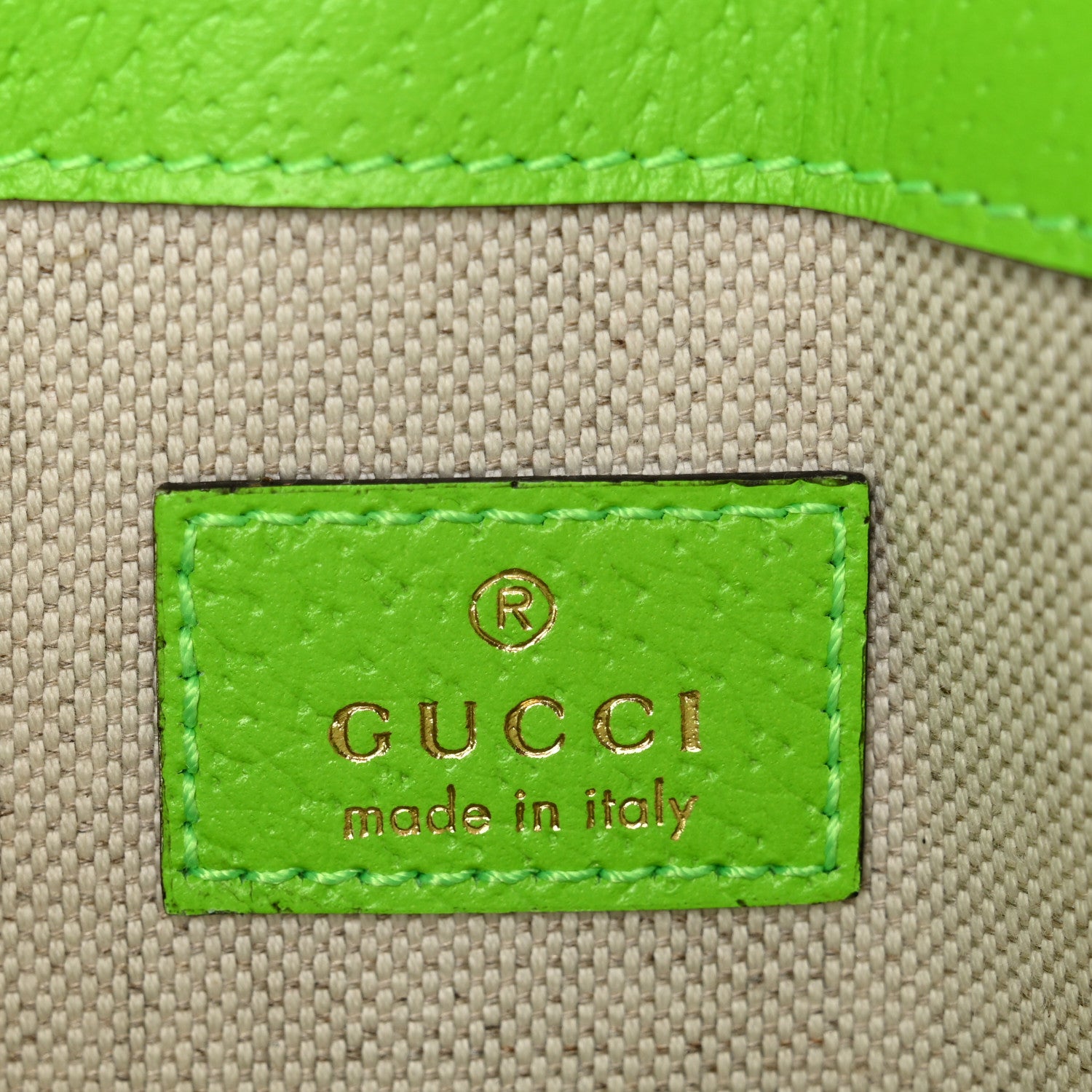 Gucci GG Supreme Monogram Web Small Ophidia Belt Bag Beige Ebony Electric Green 6 of 10