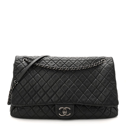 Chanel Calfskin Quilted XXL Travel Flap Bag Black 1 of 12