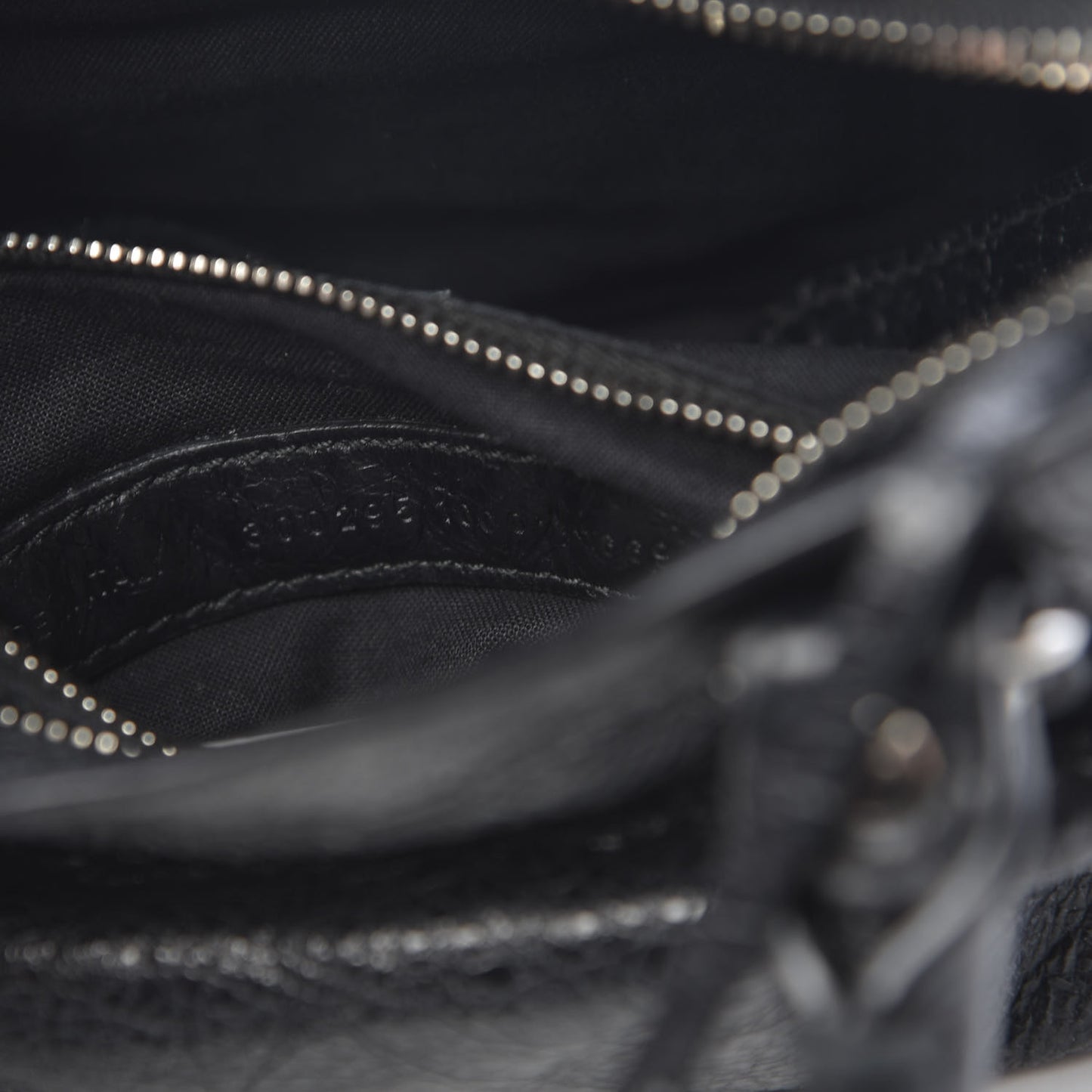 Agneau Classic Silver Hardware Mini City Logo Strap Black