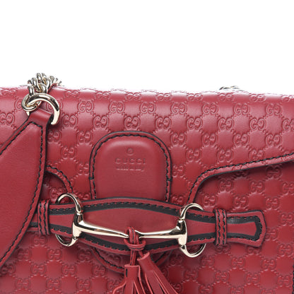 Gucci Soft Microguccissima Mini Emily Chain Shoulder Bag Rosso 9 of 9