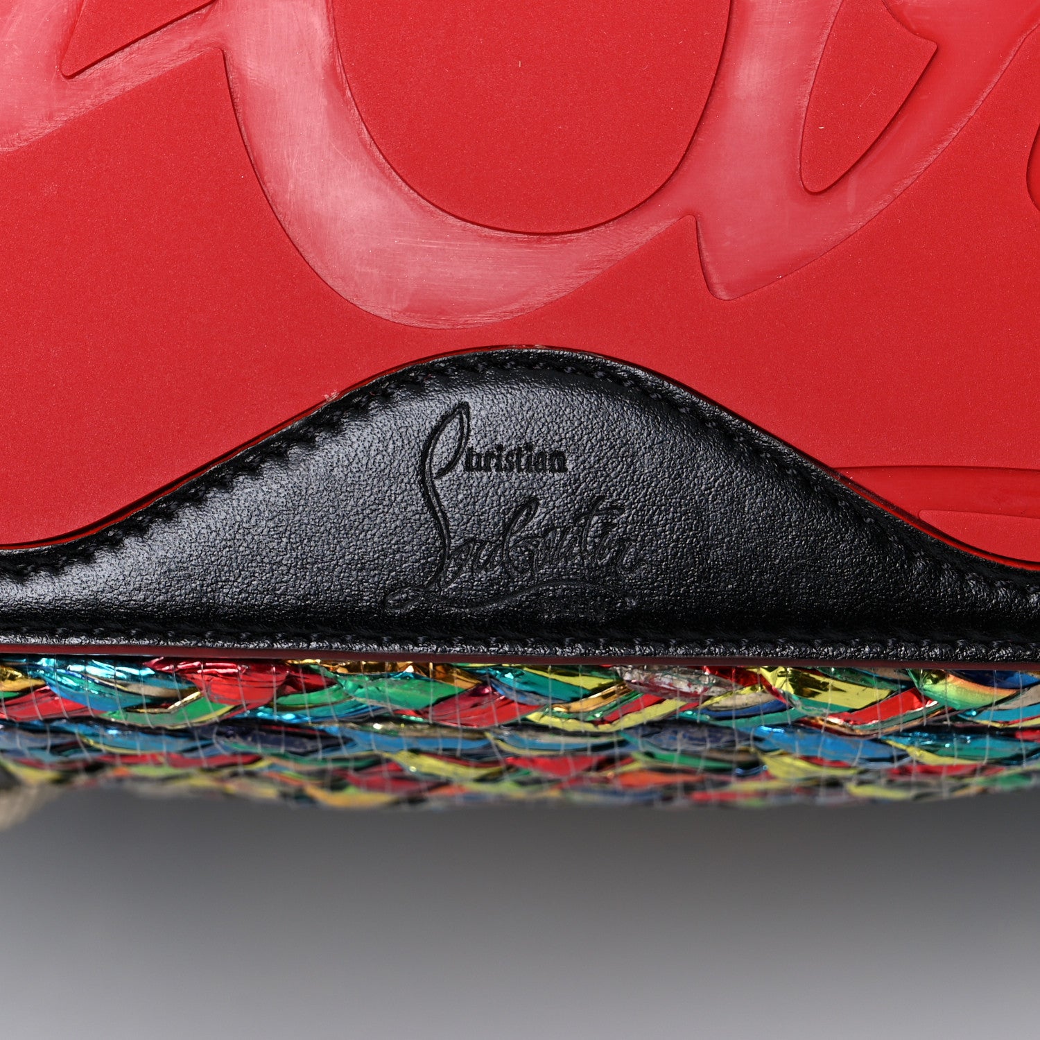 Christian Louboutin Calfskin Metallic Straw Spikes East West Cabata Tote Multicolor 13 of 24