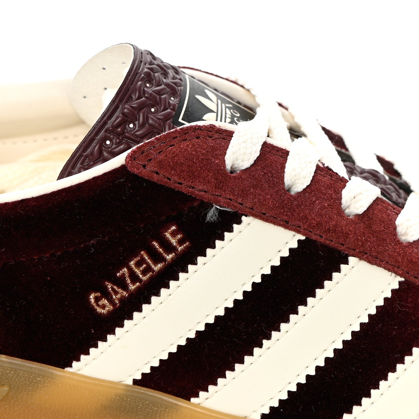 X ADIDAS Softy Velvet Suede Madeira Demetra Mens Gazelle Sneakers 8.5 Bordeaux Velvet Cherry Off White