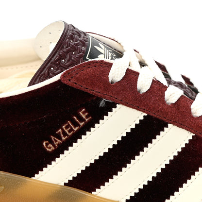 Gucci X ADIDAS Softy Velvet Suede Madeira Demetra Mens Gazelle Sneakers 8.5 Bordeaux Velvet Cherry Off White 10 of 11