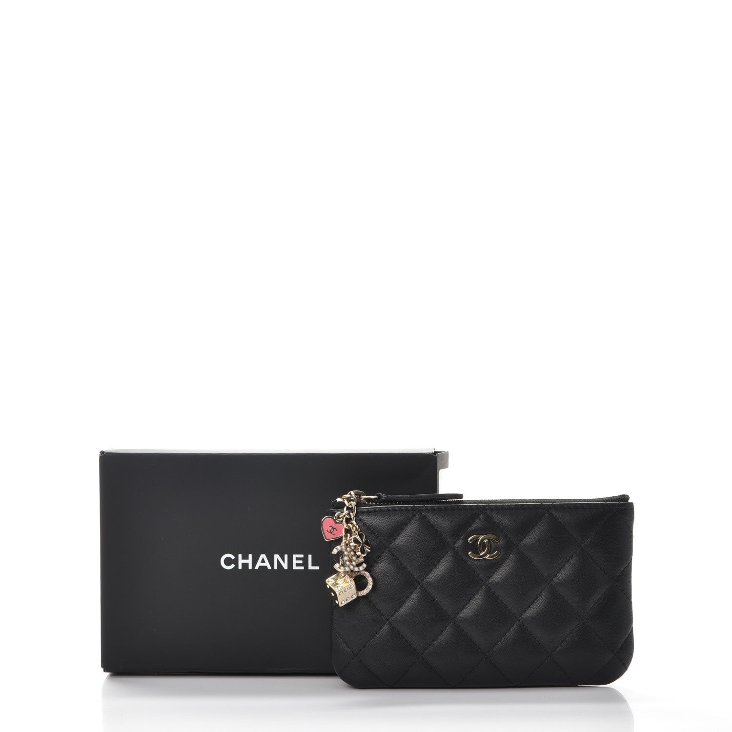 Chanel Lambskin Quilted Casino Coin Purse Black 9 of 9