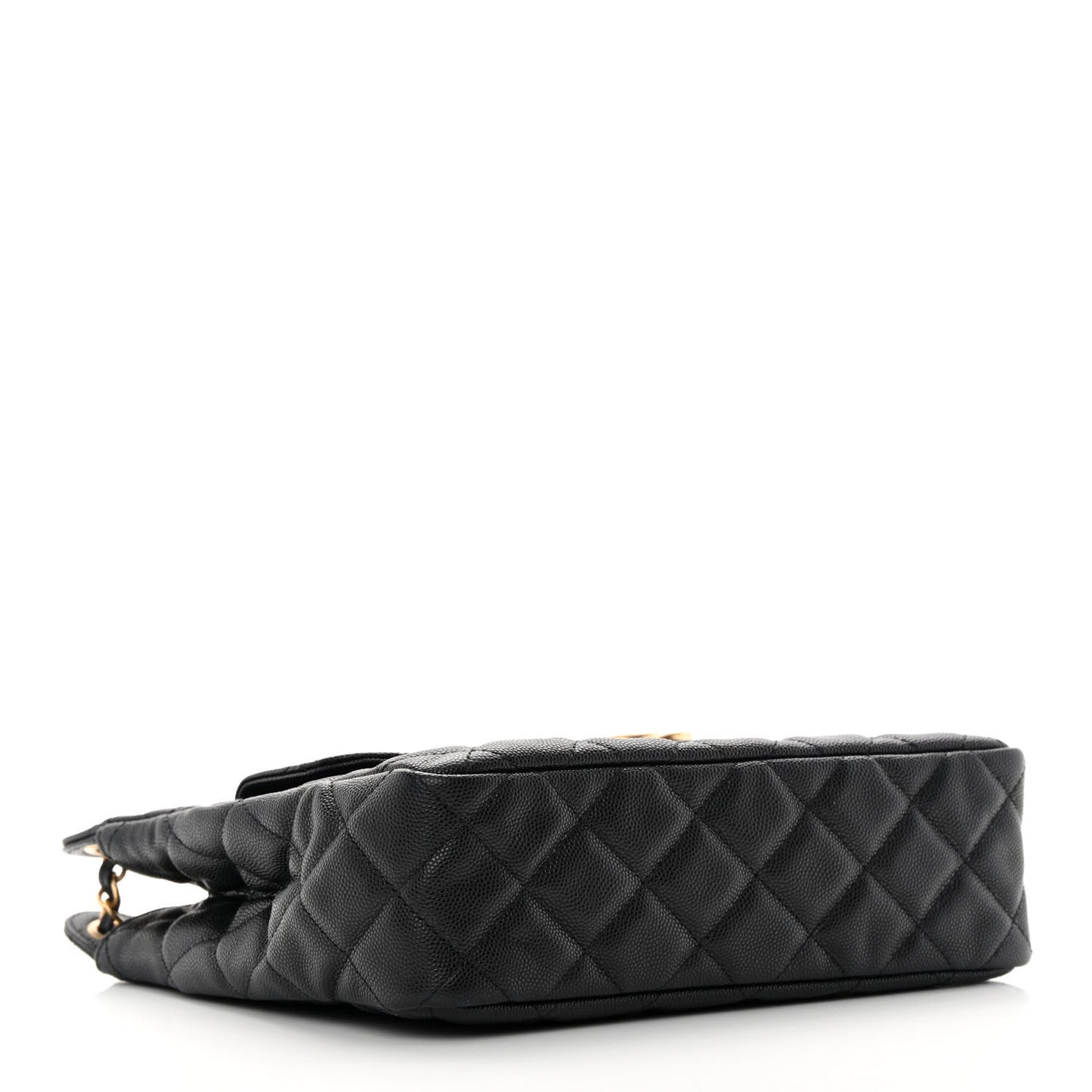 Caviar Quilted Wavy CC Hobo Black