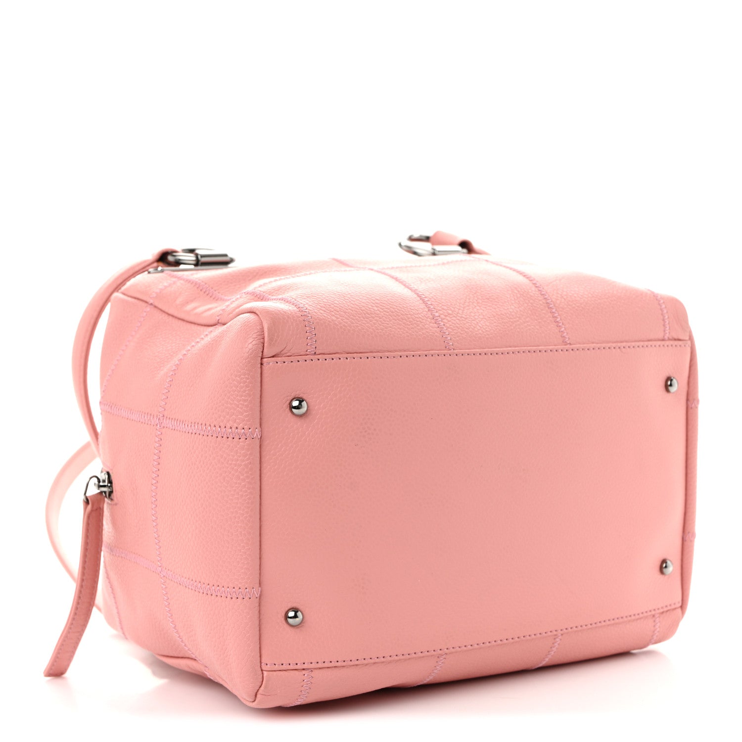 Chanel Caviar Square Stitched Bowler Pink 4 of 11