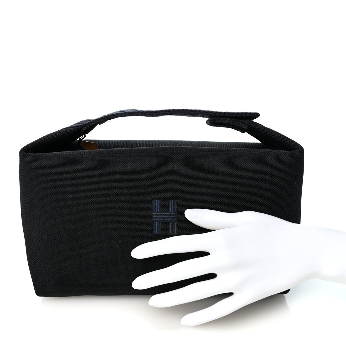 Hermes Canvas Large Bride-A-Brac Pouch Bleu Nuit 2 of 9