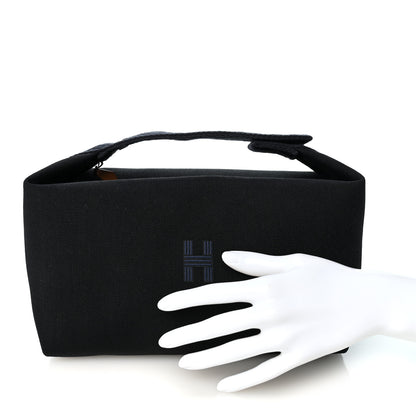 Hermes Canvas Large Bride-A-Brac Pouch Bleu Nuit 2 of 9