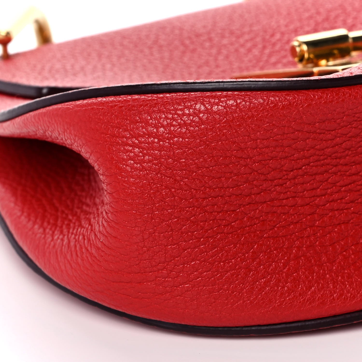 Chloe Grained Lambskin Mini Drew Shoulder Bag Plaid Red 9 of 13