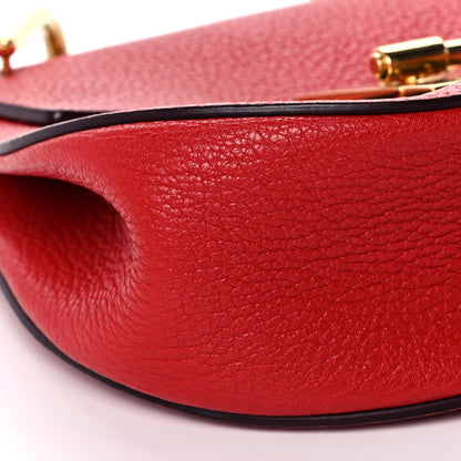 Chloe Grained Lambskin Mini Drew Shoulder Bag Plaid Red 9 of 13