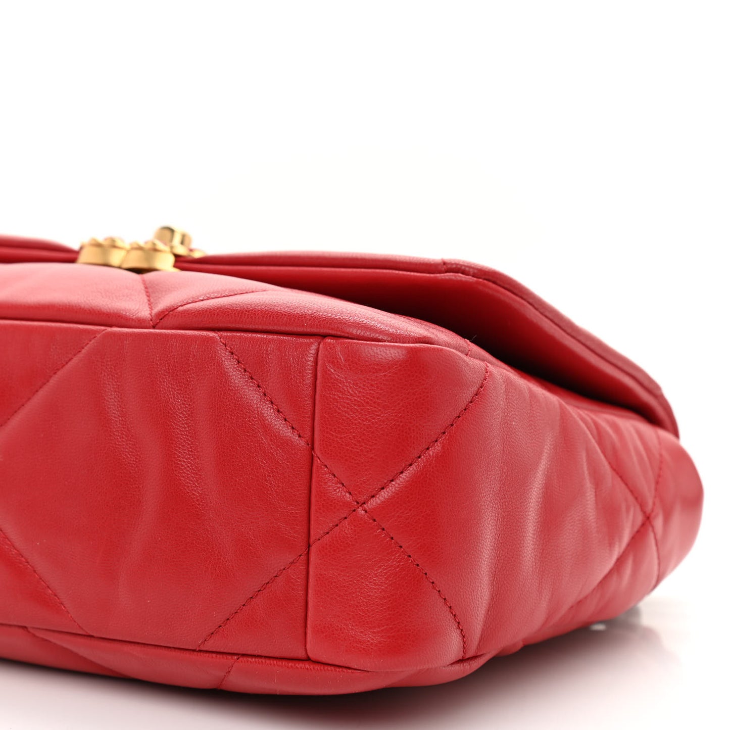 Goatskin Quilted Medium Chanel 19 Flap Red