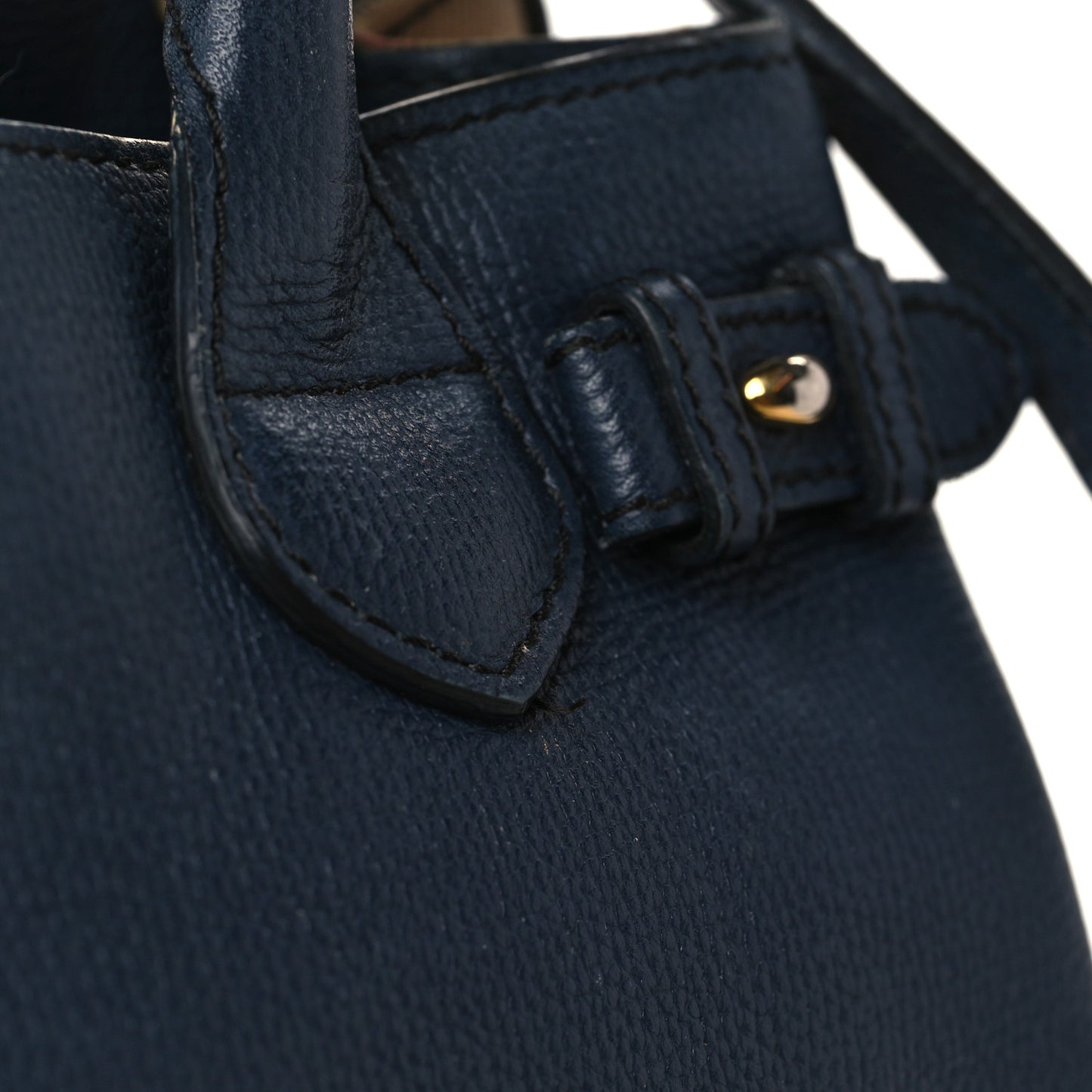 Calfskin House Check Small Banner Tote Midnight Blue