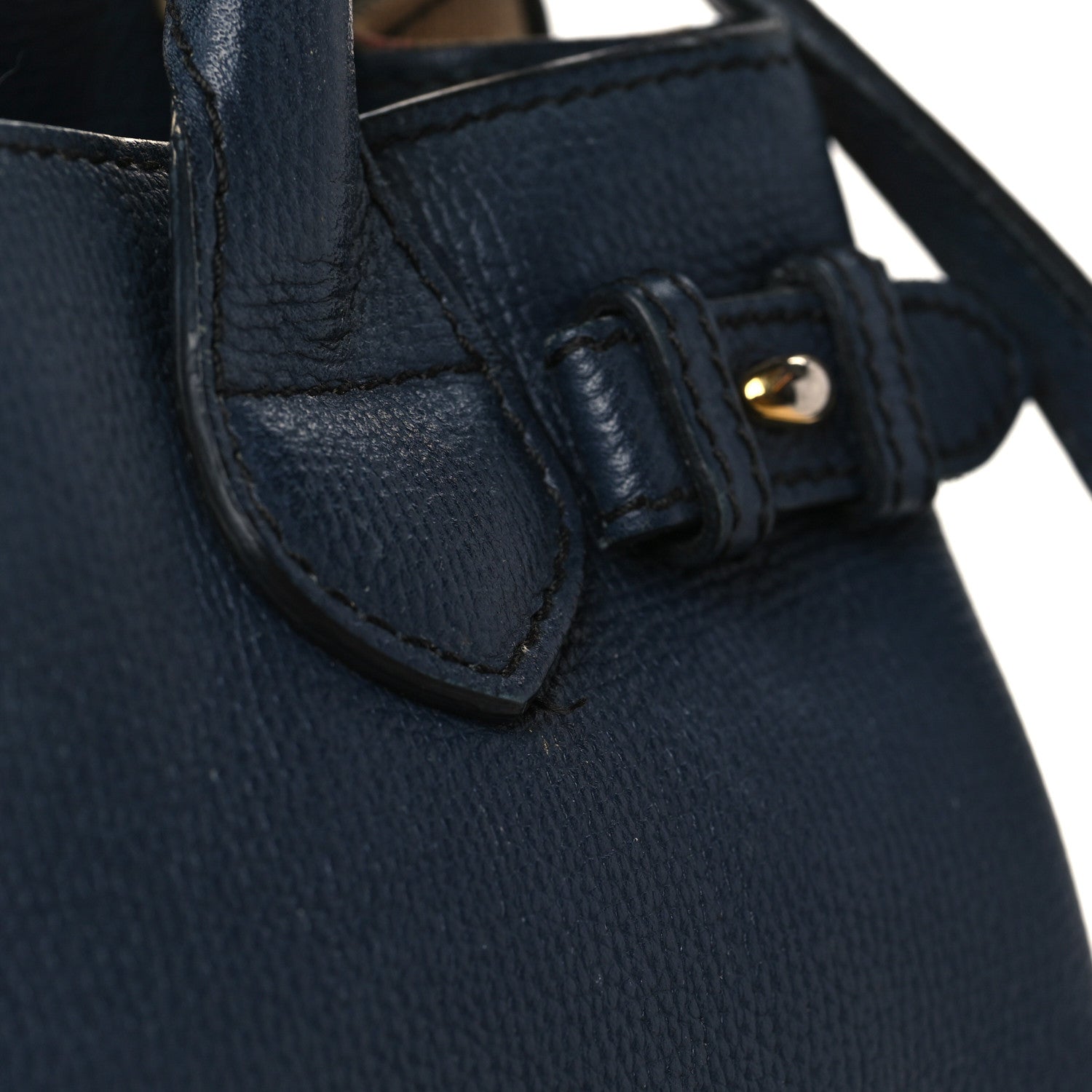 Burberry Calfskin House Check Small Banner Tote Midnight Blue 11 of 12