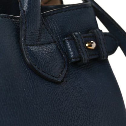 Burberry Calfskin House Check Small Banner Tote Midnight Blue 11 of 12