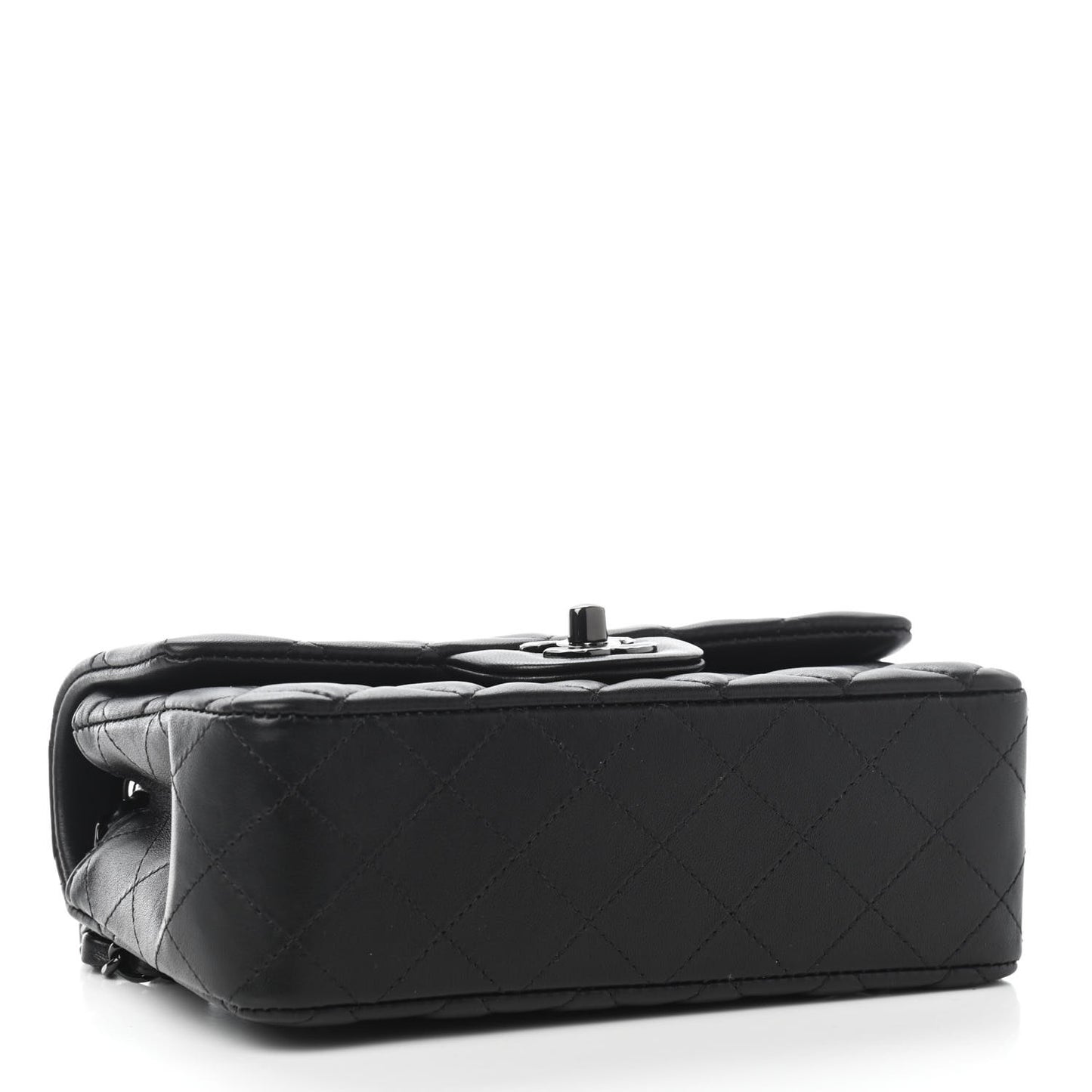 Lambskin Quilted Mini Rectangular Flap So Black