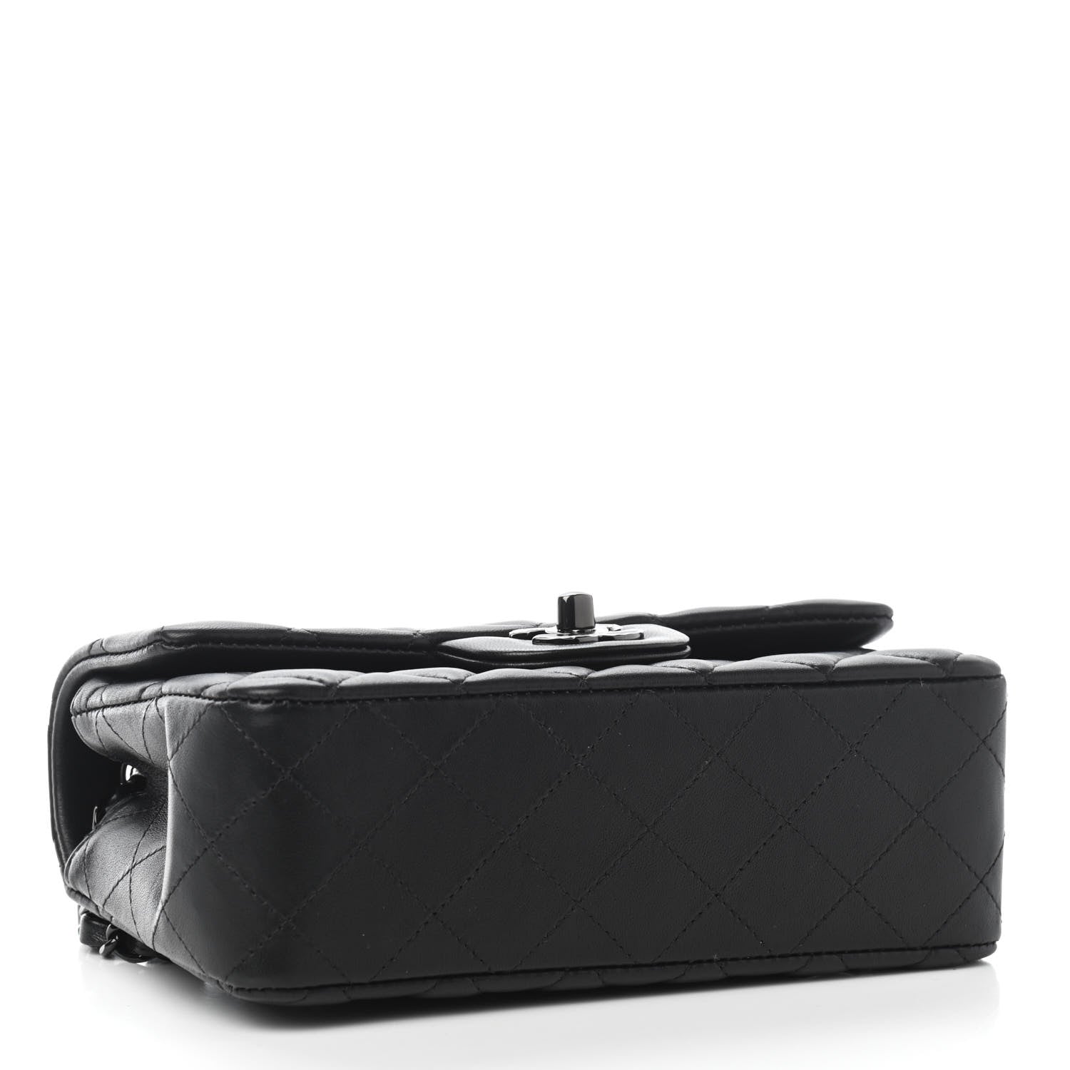 Chanel Lambskin Quilted Mini Rectangular Flap So Black 4 of 8