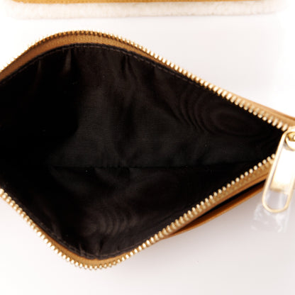 Gucci Suede Shearling Horsebit Mini 1955 Shoulder Bag Honey Beige Milk 10 of 13